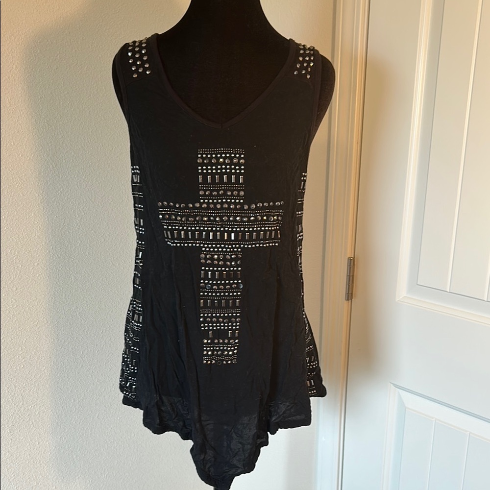 Studded Black Sleeveless Top